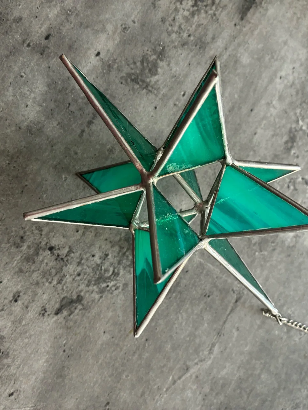 Green Stained Glass Hanging Star